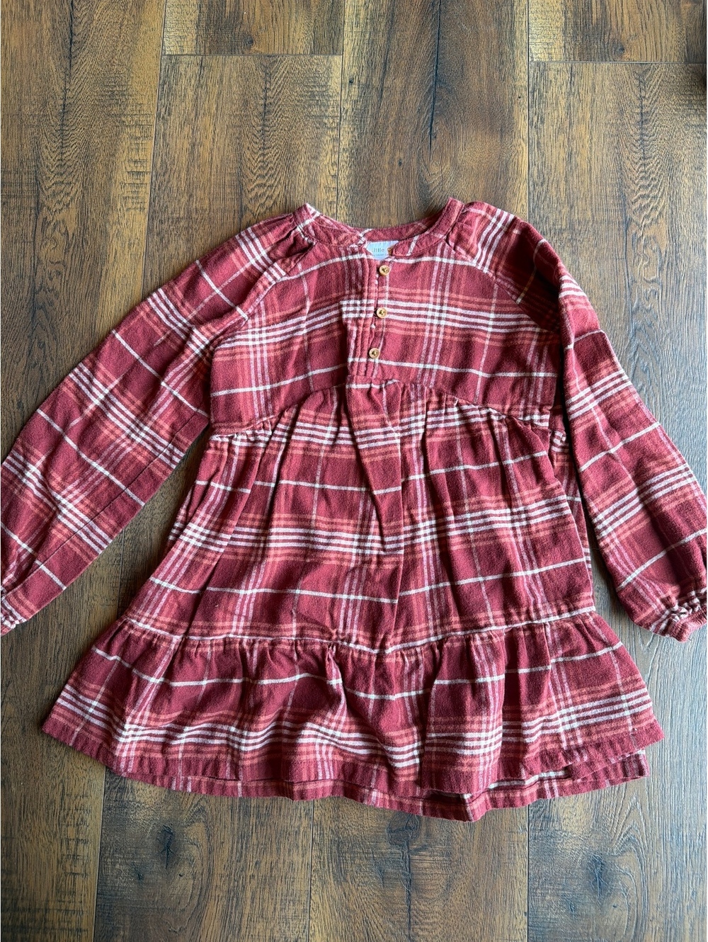 Little Co. by Lauren Conrad Girls' 5T Red Plaid Long Sleeve Dress